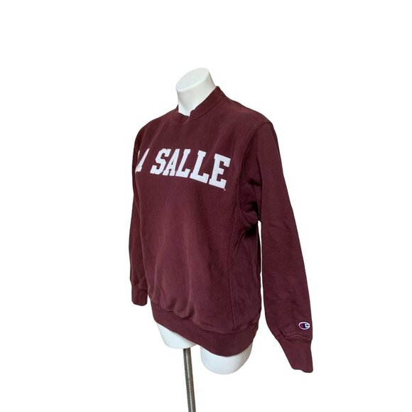 Champion Reverse Weave Mens LA SALLE Academy Crimson Sweatshirt Small - Picture 2 of 6